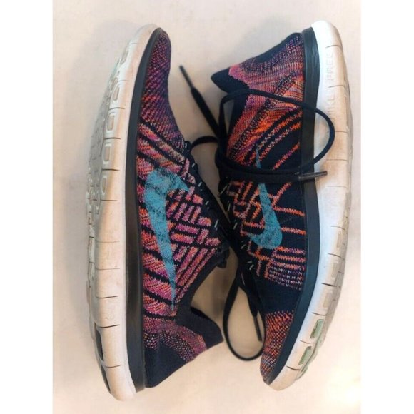 Nike Free RN Flyknit Running Shoes Fire Pink Grape Womens Size 8 - Picture 4 of 8